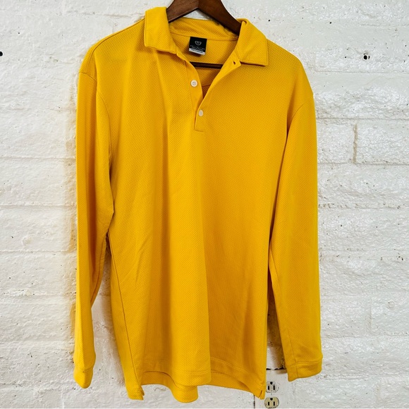 Nike Golf Long Sleeve Polo Sphere React Mens M Yellow - Picture 8 of 10